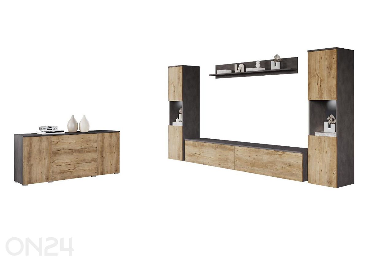 Olohuoneen kalusteryhmä Paris II + LED kuvasuurennos