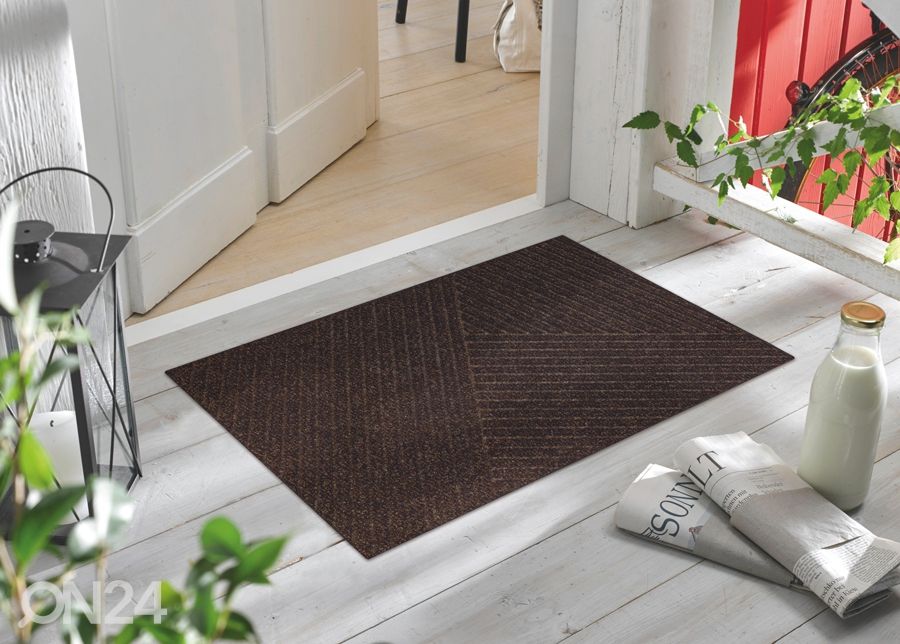 Ovimatto Dune Stripes dark brown 45x75 cm kuvasuurennos