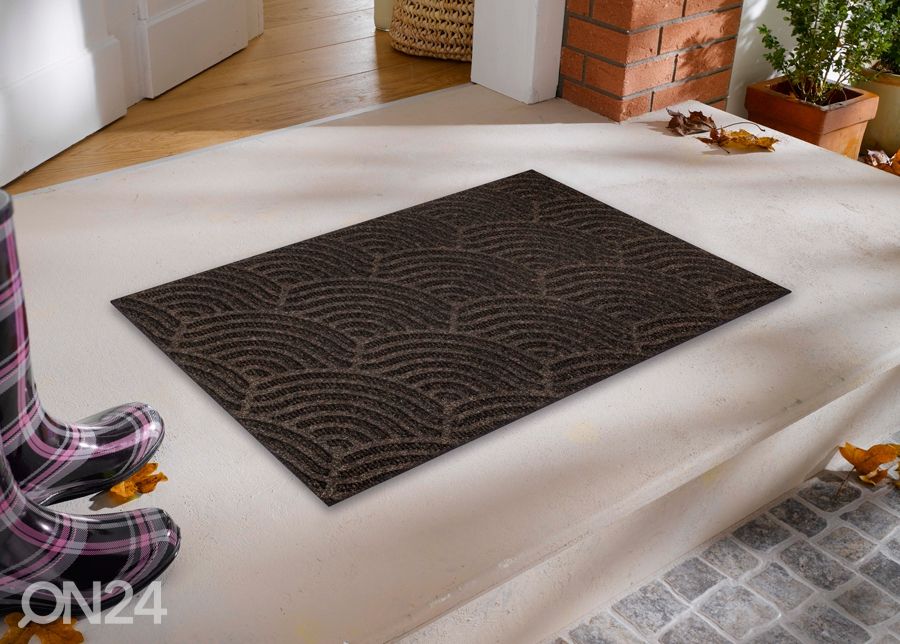 Ovimatto Dune Waves dark brown 45x75 cm kuvasuurennos