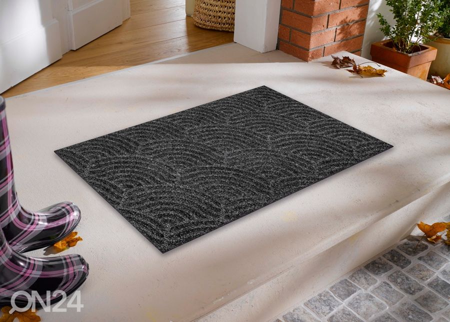 Ovimatto Dune Waves dark grey 45x75 cm kuvasuurennos