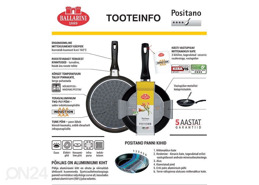 Paistovuoka BALLARINI POSITANO Ø 26 cm kuvasuurennos