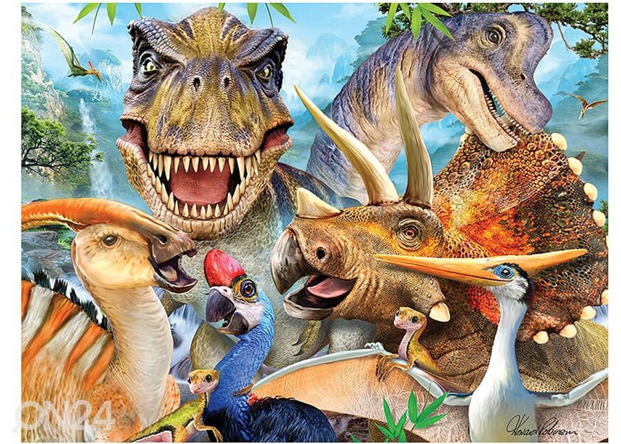 Palapeli 3D Dinosaurukset Selfies 48 osaa kuvasuurennos