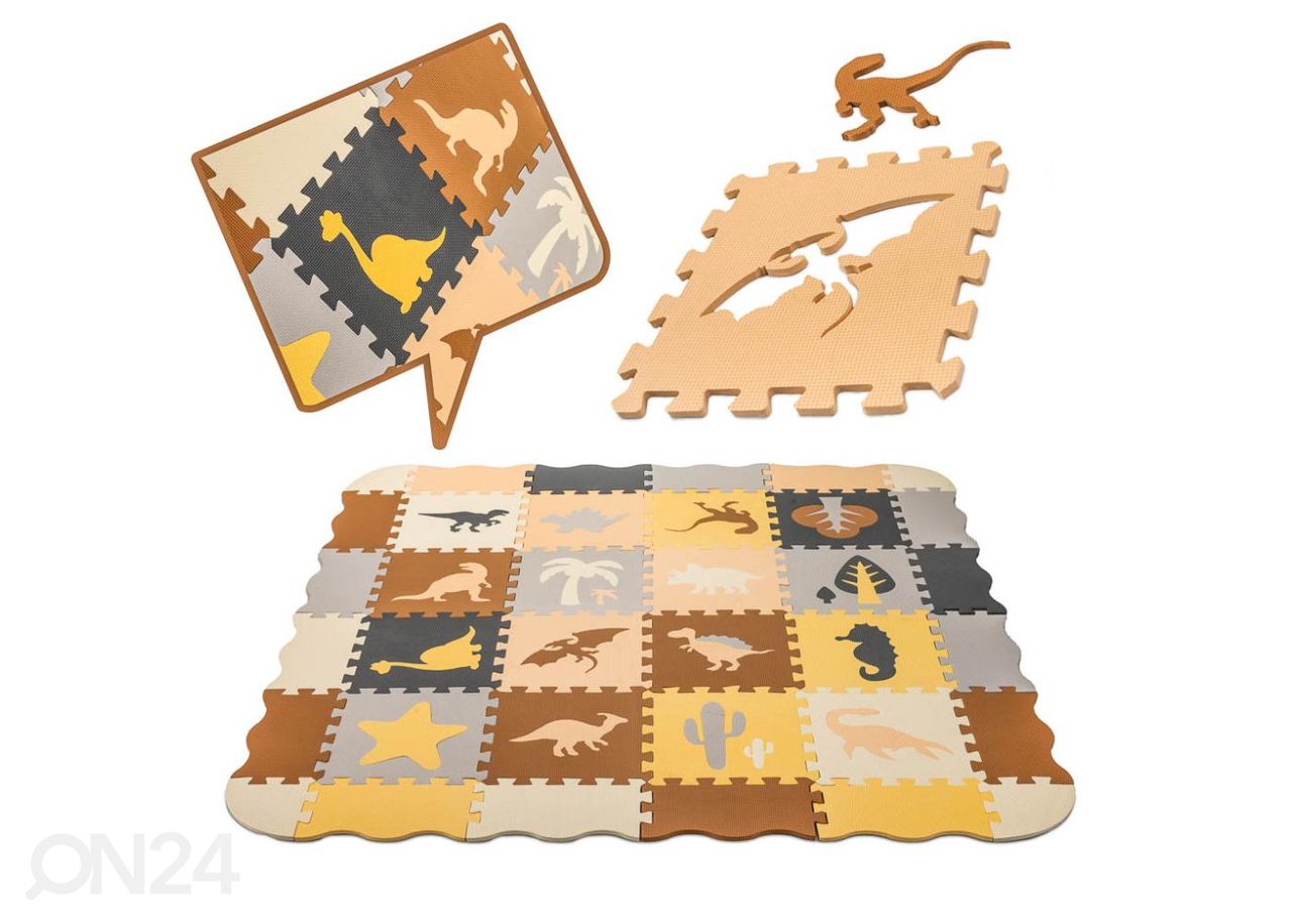 Palapelimatto 36 palaa dinosaurukset 143x143x1 cm kuvasuurennos