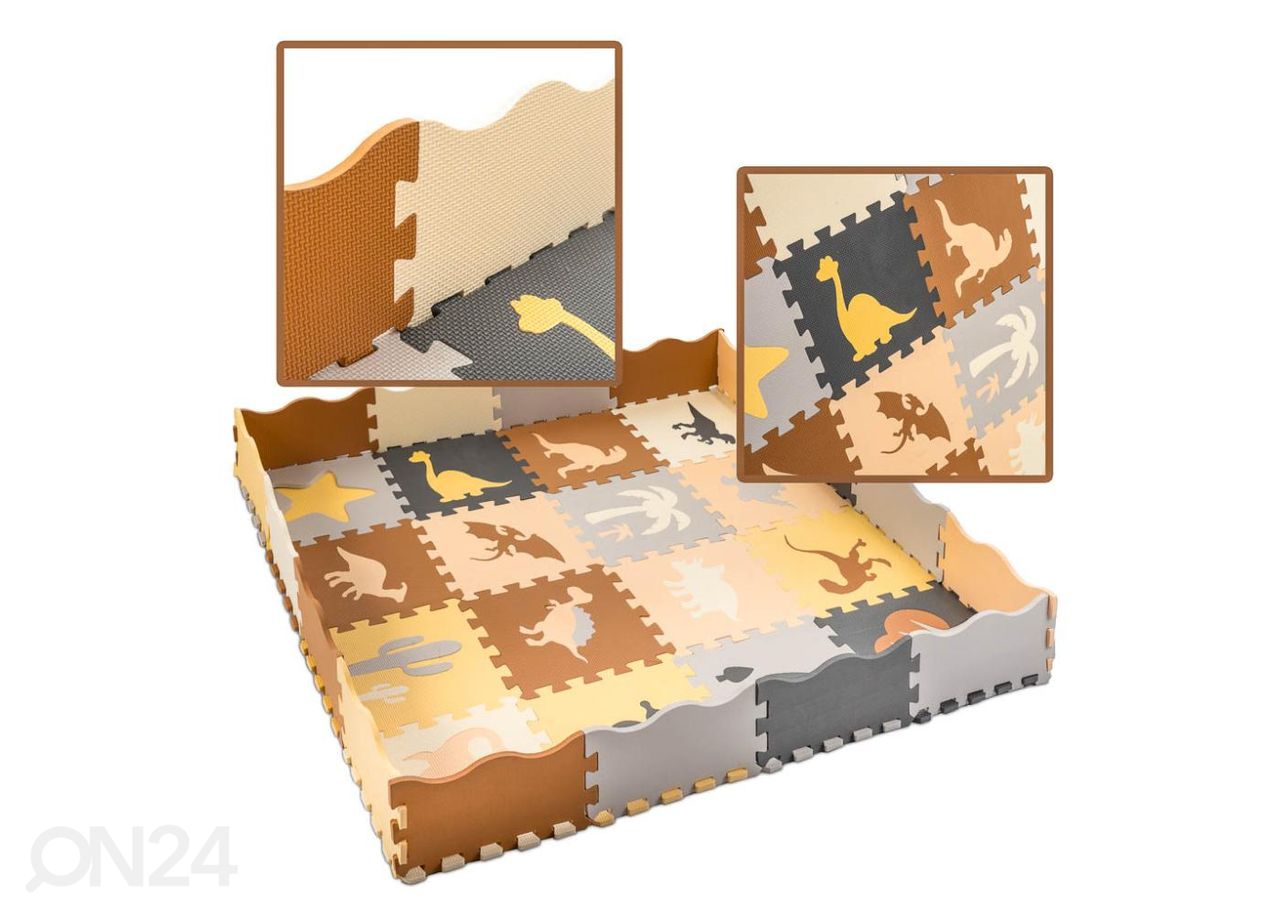 Palapelimatto 36 palaa dinosaurukset 143x143x1 cm kuvasuurennos
