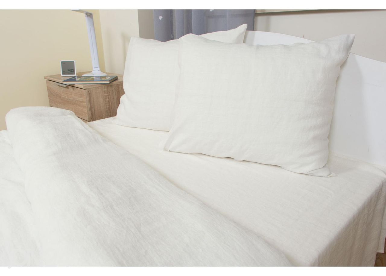 Pellava pussilakana valkoinen 200x210 cm kuvasuurennos