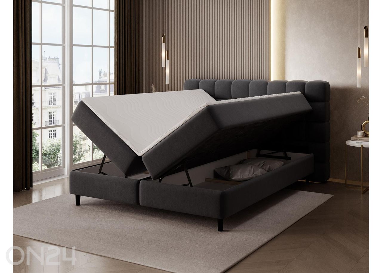 Pesukastilla varustettu kontinenttityyppinen sänky Camma 160x200 cm kuvasuurennos