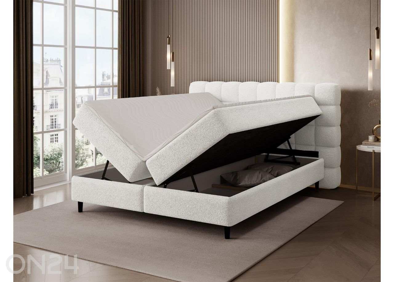 Pesukastilla varustettu kontinenttityyppinen sänky Camma 160x200 cm kuvasuurennos