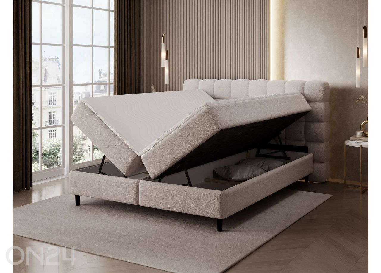 Pesukastilla varustettu kontinenttityyppinen sänky Camma 160x200 cm kuvasuurennos