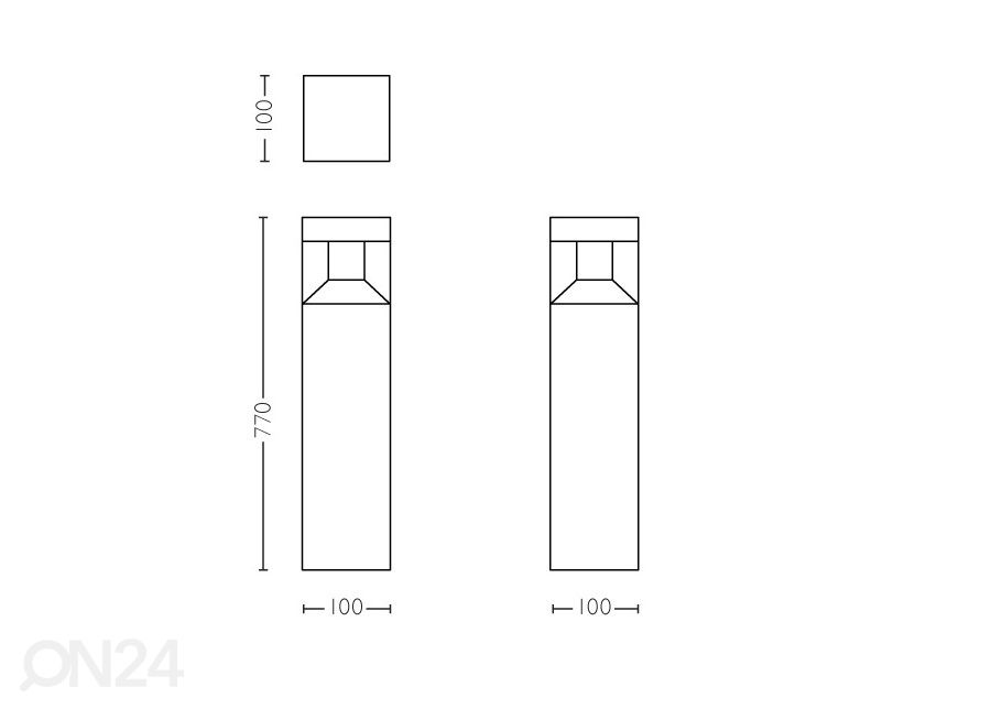 Philips Parterre pylväsvalaisin 8 W 800lm 2700K kuvasuurennos