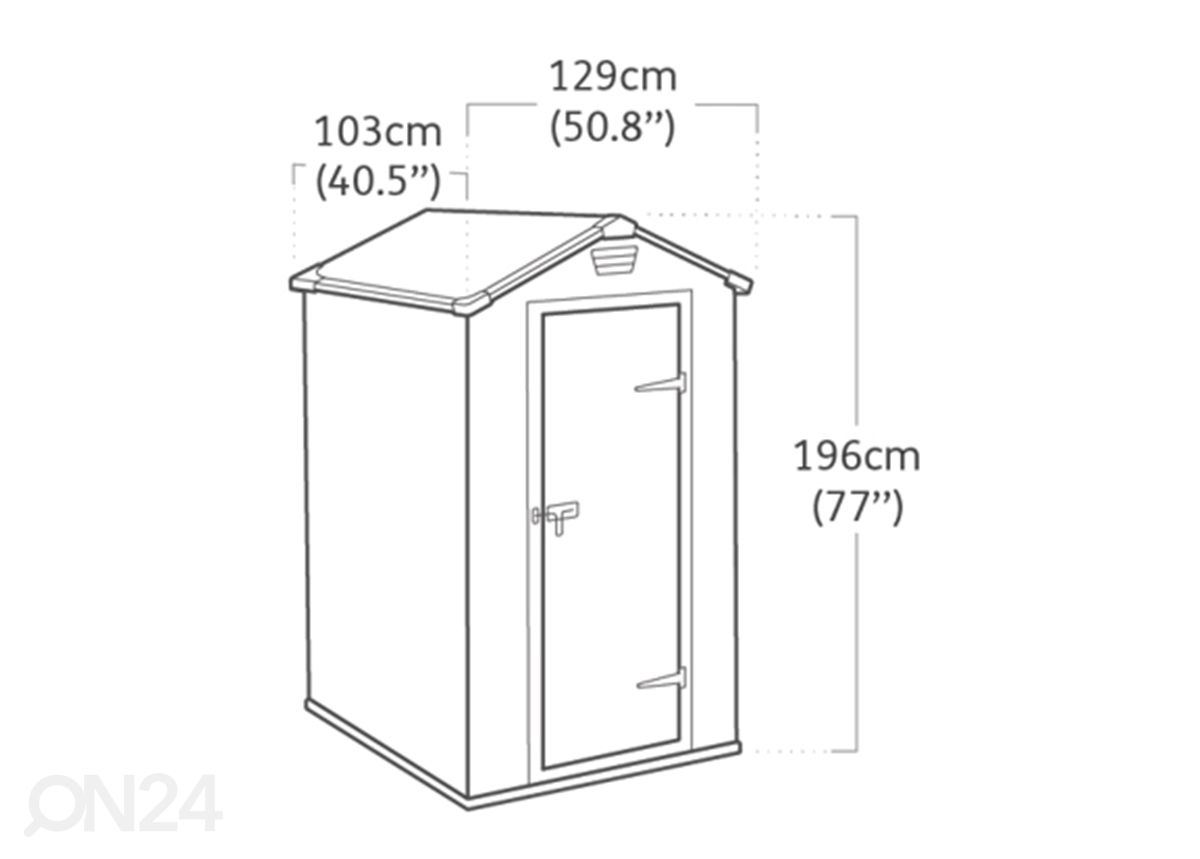 Pihavarasto Keter Manor 0,98 m², 128x94x196 cm kuvasuurennos