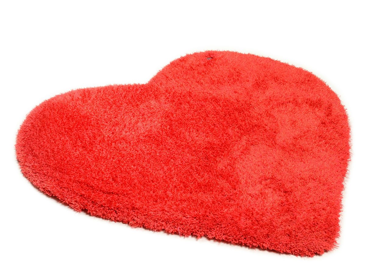 Pitkäkarvainen matto SOFT UNI HEART 100x100 cm kuvasuurennos