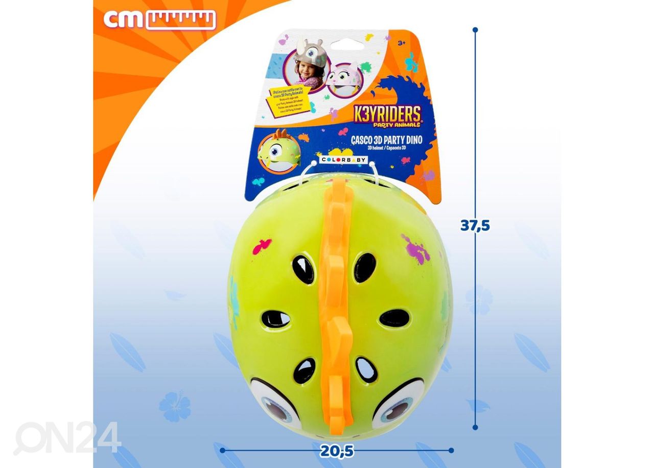 Polkupyöräkypärä 3D Dinosaurus K3YRIDERS 52-55 cm kuvasuurennos