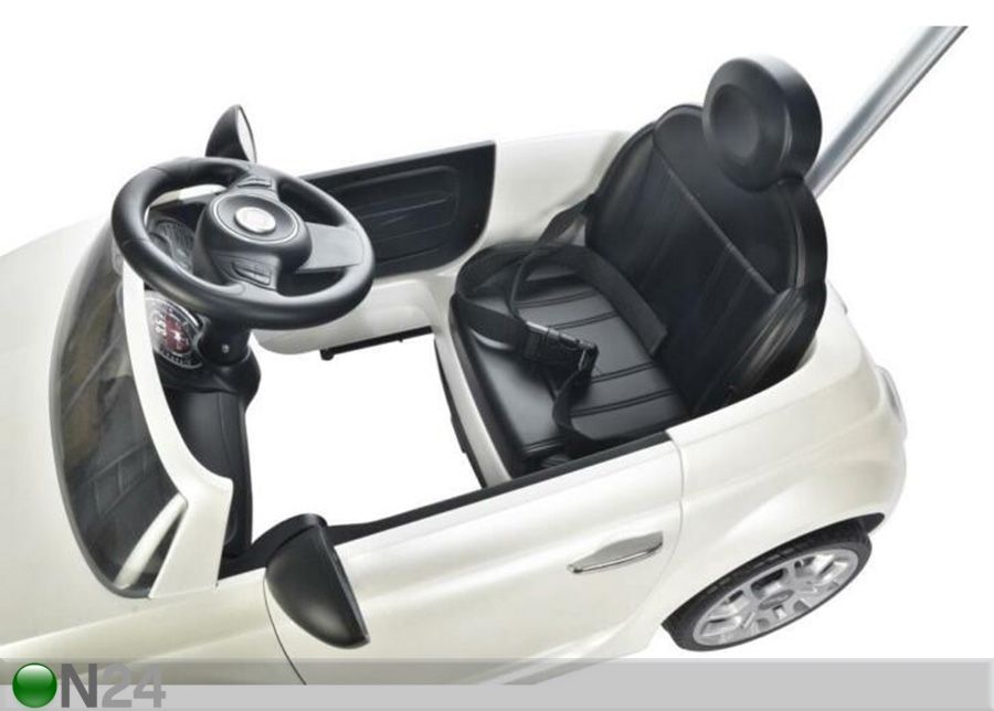 Potkuauto työntösangalla Fiat 500 valkoinen kuvasuurennos