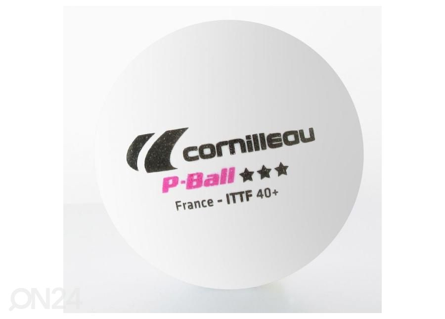 Pöytätennispallot Cornilleau P-BALL ITTF, valkoiset, 3 kpl kuvasuurennos