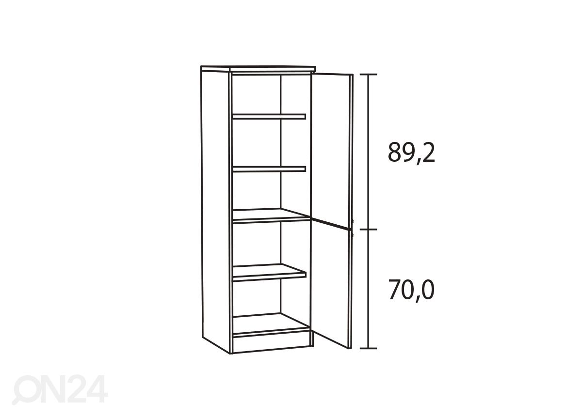 Puolikorkea keittiökaappi Arta 60 cm kuvasuurennos