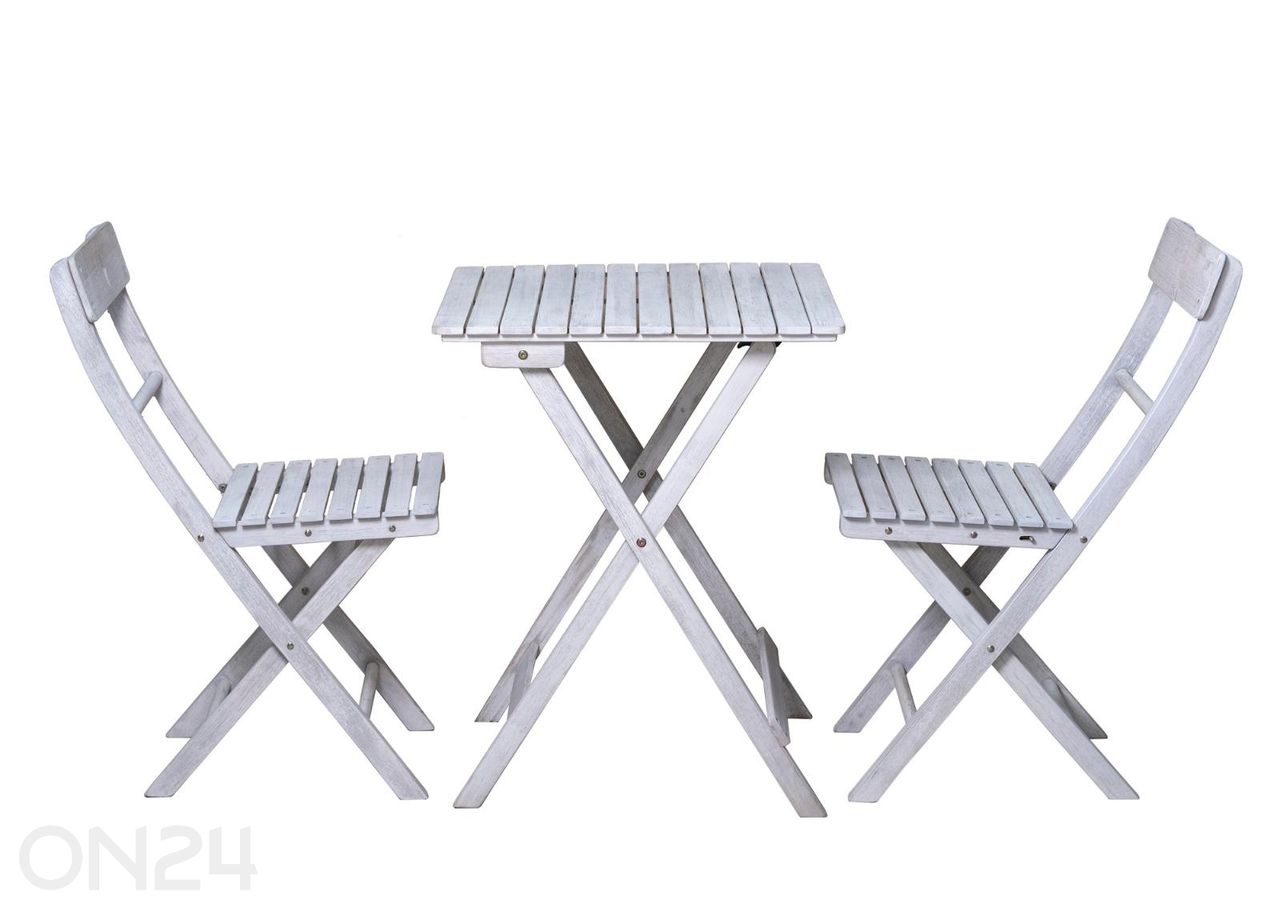 Puutarhakalusteet, pöyta + 2 tuolia kuvasuurennos