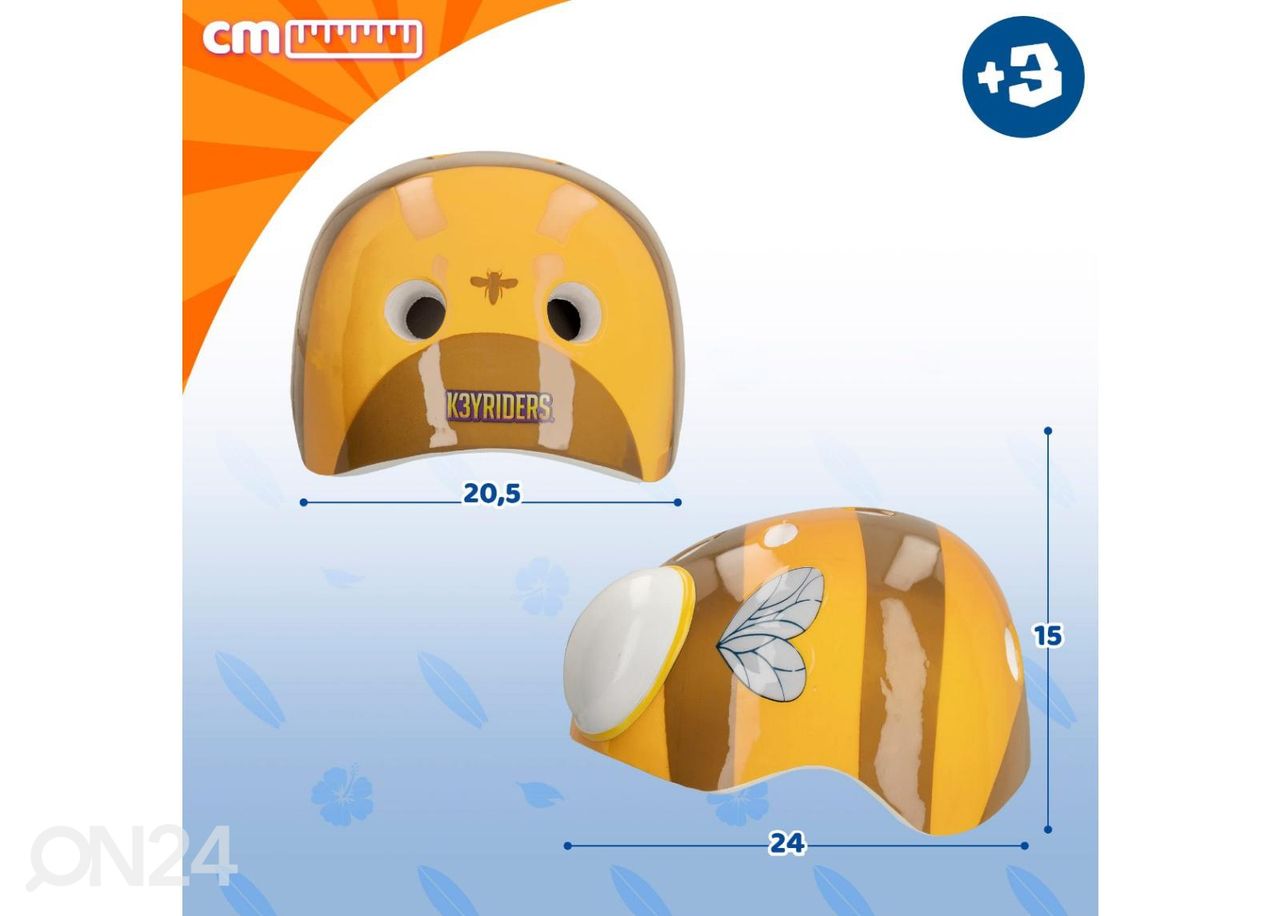 Pyöräilykypärä 3D Mehiläinen K3YRIDERS 52-55 cm kuvasuurennos