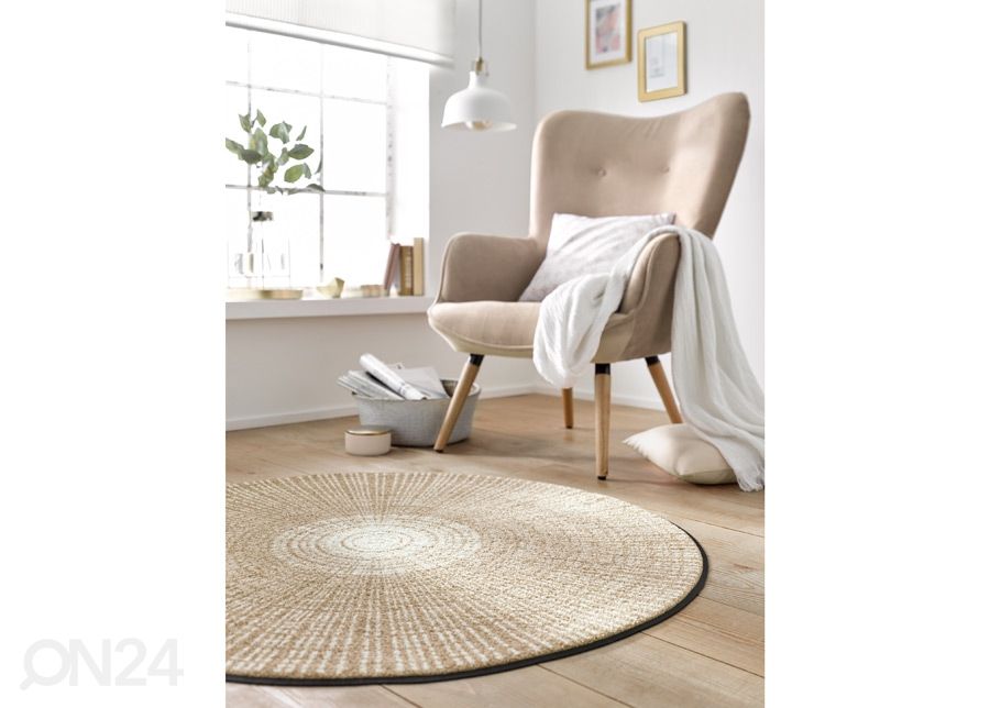 Pyöreä matto Cascara beige Ø 85 cm kuvasuurennos