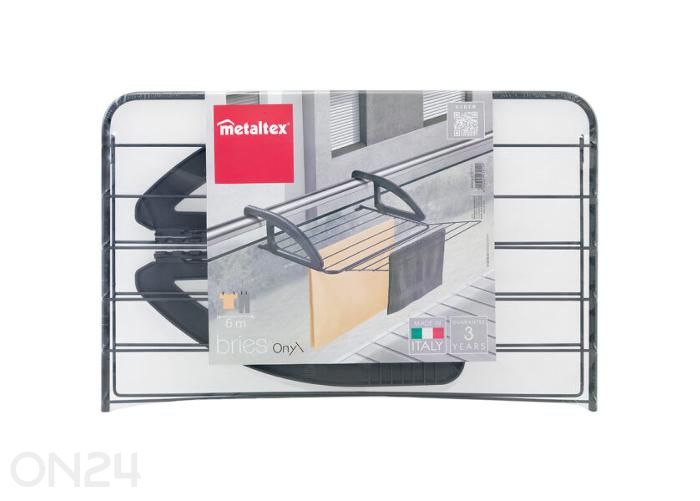 Pyykinkuivausteline parvekkeelle Bries Onyx 6 m, musta kuvasuurennos