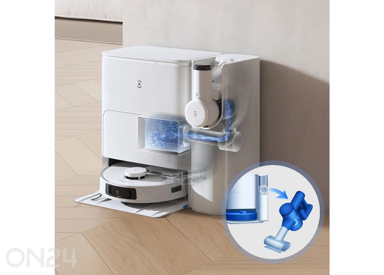 Robotti-imuri + rikkaimuri Ecovacs Deebot T30S COMBO, märkä- ja kuivaimuri, valkoinen kuvasuurennos