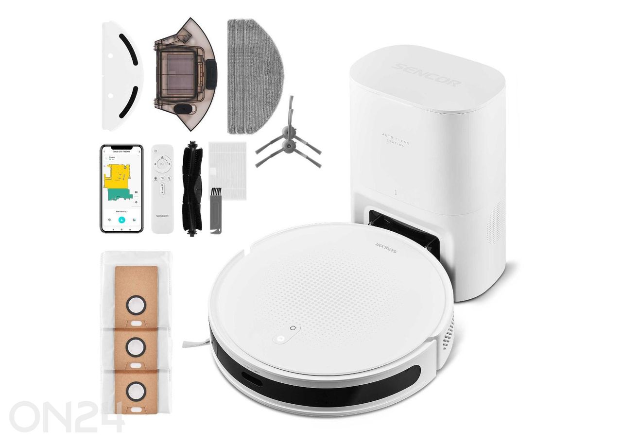 Robotti-imuri tyhjennysasemalla Sencor SRV7485WH kuvasuurennos