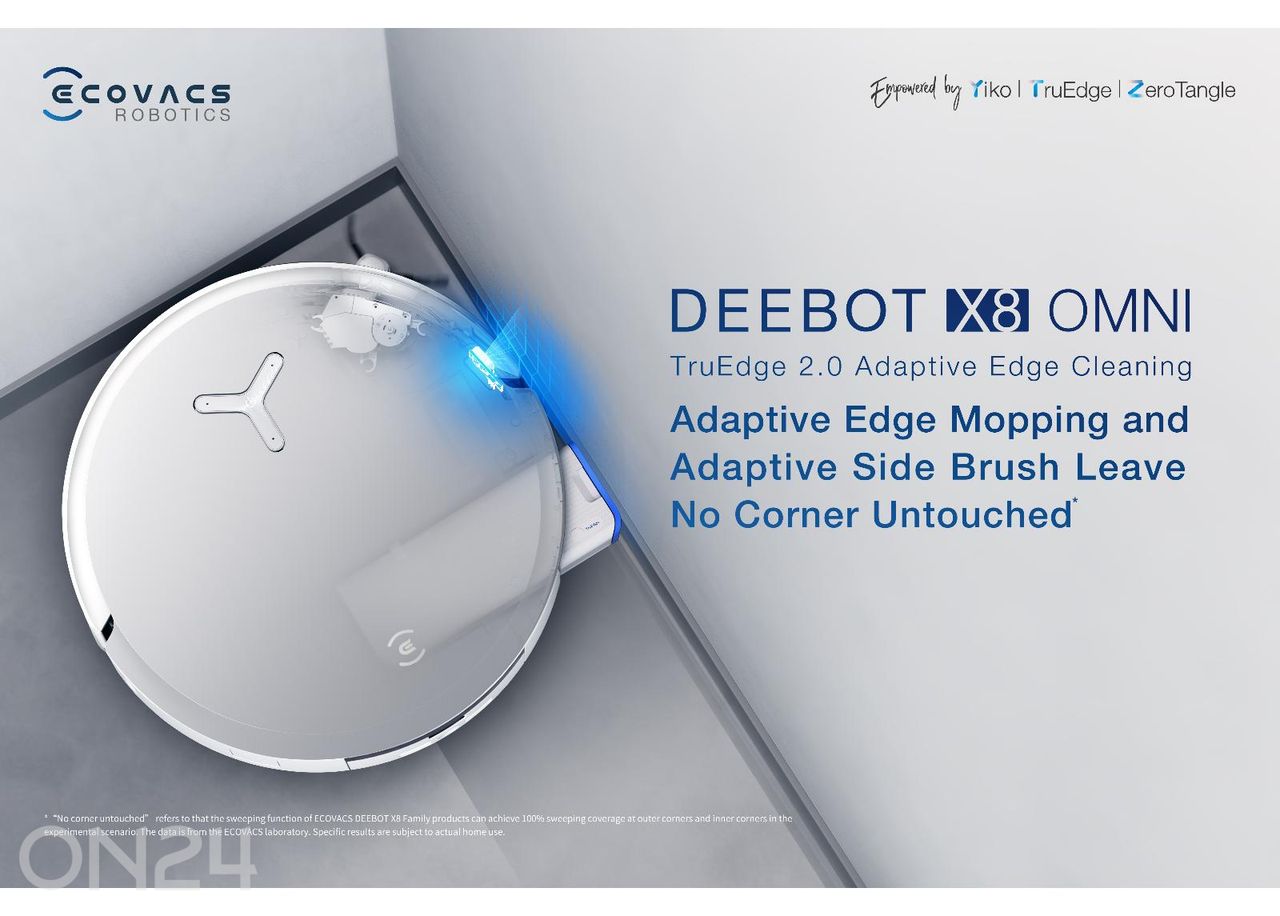 Robottipölynimuri Ecovacs Deebot X8 OMNI, märkä- ja kuivapesu, valkoinen kuvasuurennos