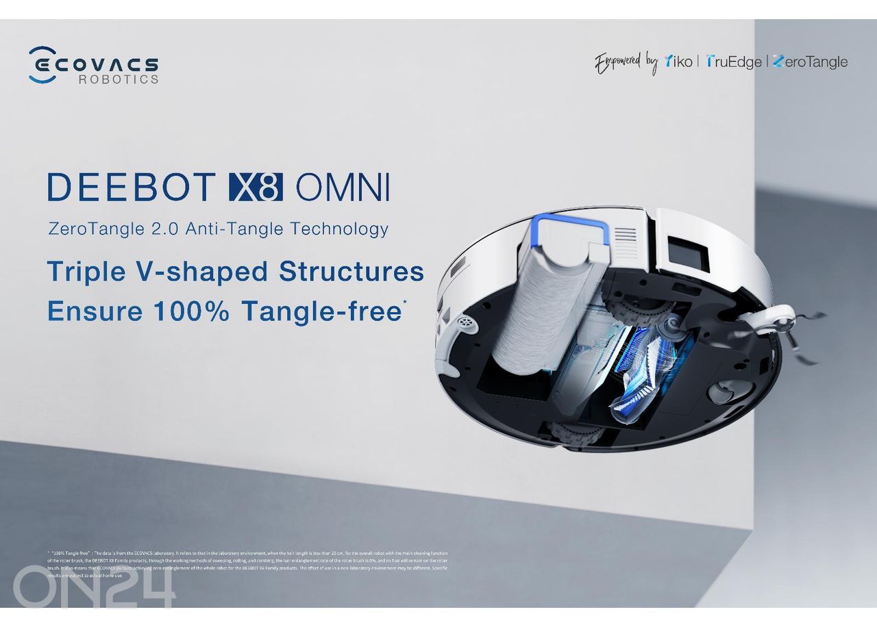 Robottipölynimuri Ecovacs Deebot X8 OMNI, märkä- ja kuivapesu, valkoinen kuvasuurennos