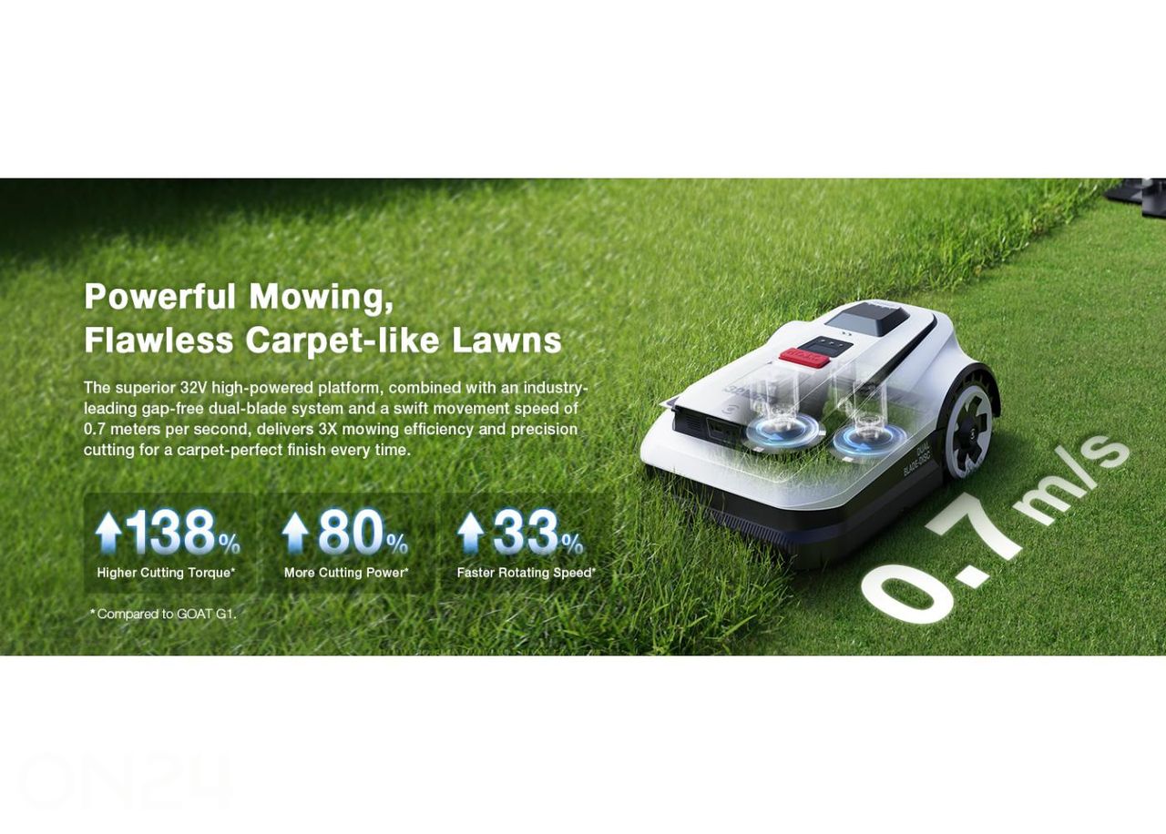 Robottiruohonleikkuri Ecovacs Goat A1600RTK kuvasuurennos