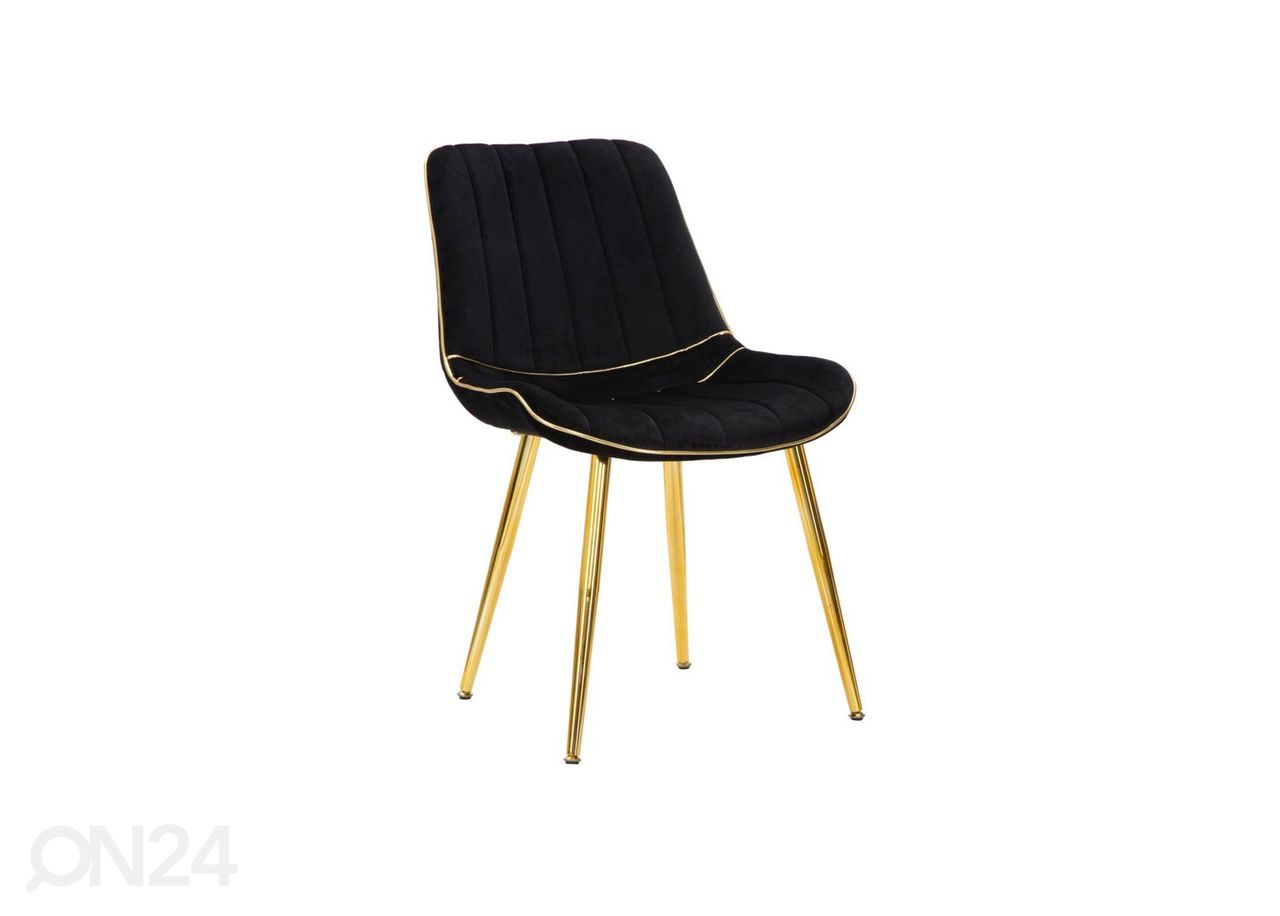 Ruokapöydän tuolit Glam 2 kpl, musta / kullanvärinen kuvasuurennos