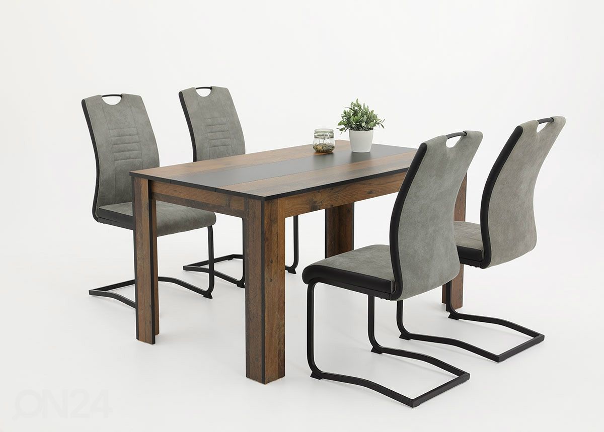 Ruokapöydän tuolit Tabea 4 kpl, vintage harmaa/ musta kuvasuurennos