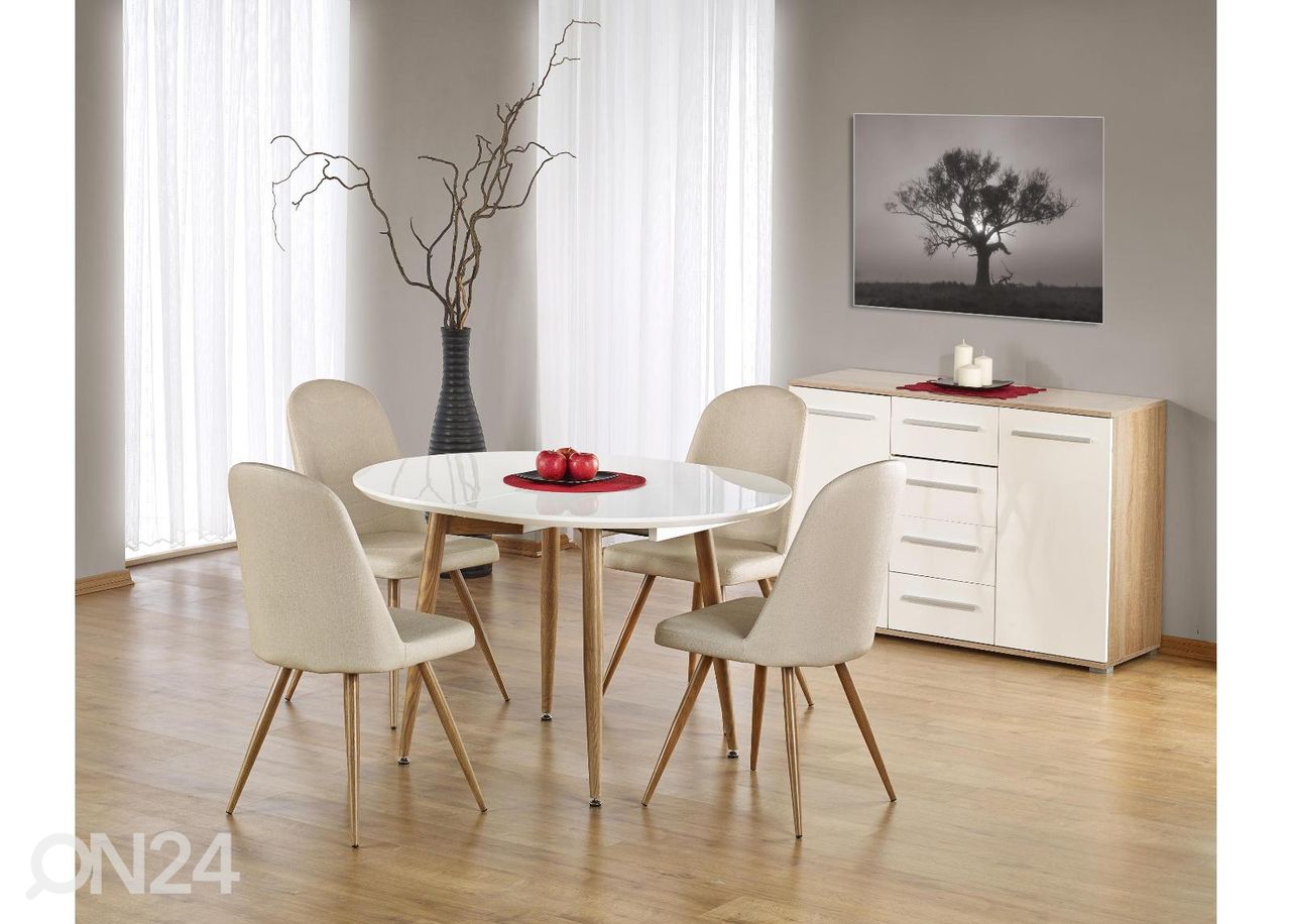 Säädettävä ruokapöytä Edward 100x120/200 cm kuvasuurennos