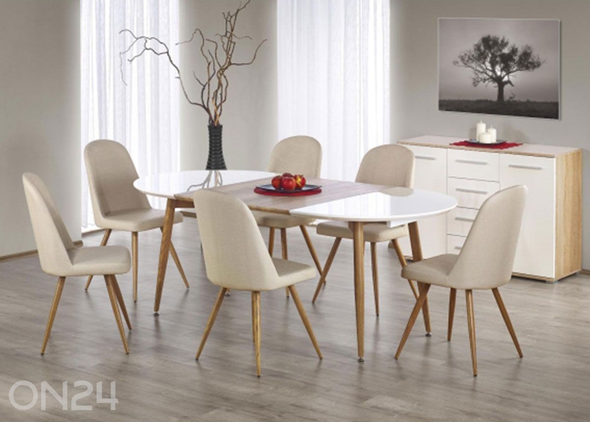 Säädettävä ruokapöytä Edward 100x120/200 cm kuvasuurennos