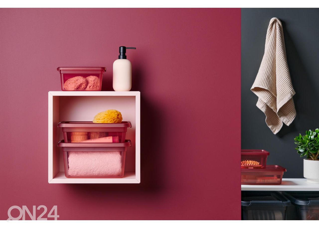 Säilytyslaatikko BaseStore 3 L, 19x28xh9 cm roosa kuvasuurennos