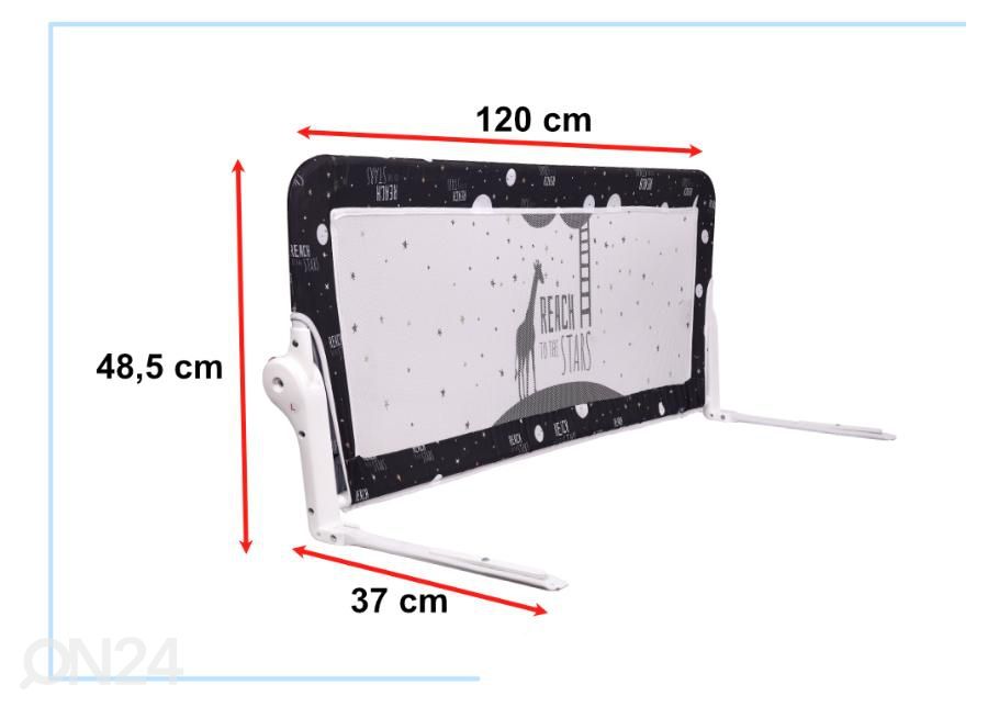 Sängyn turvalaita 120 cm musta kuvasuurennos