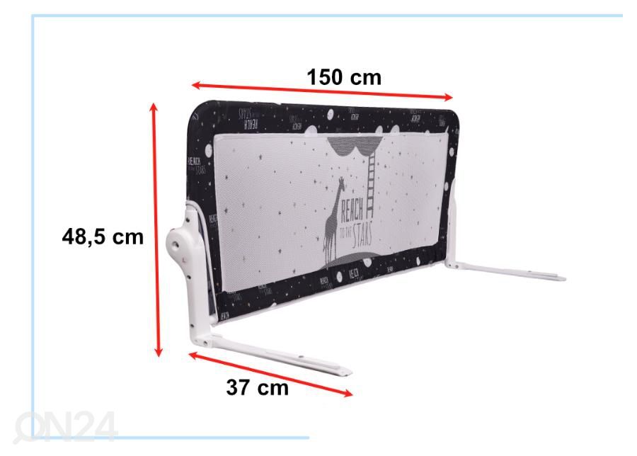 Sängyn turvalaita 150 cm musta kuvasuurennos