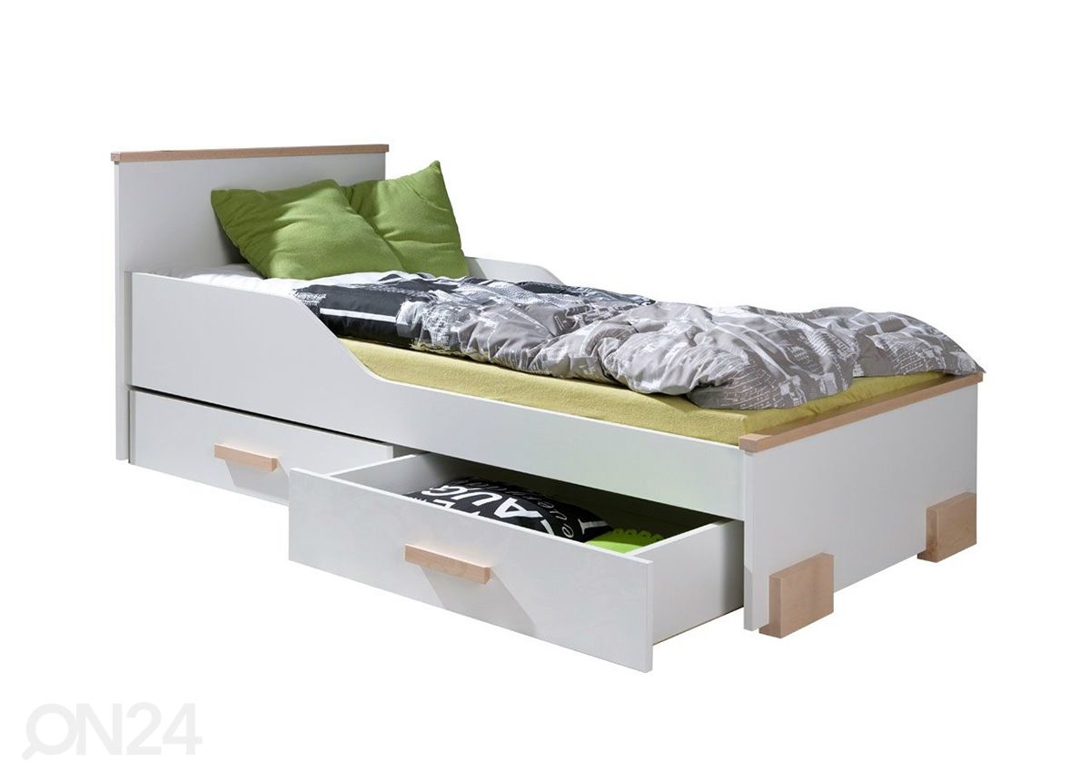 Sänky 90x200 cm + vuodevaatelaatikot kuvasuurennos