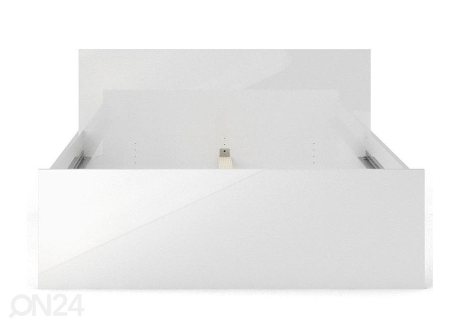 Sänky Naia 160x200 cm, valkoinen korkeakiilto kuvasuurennos