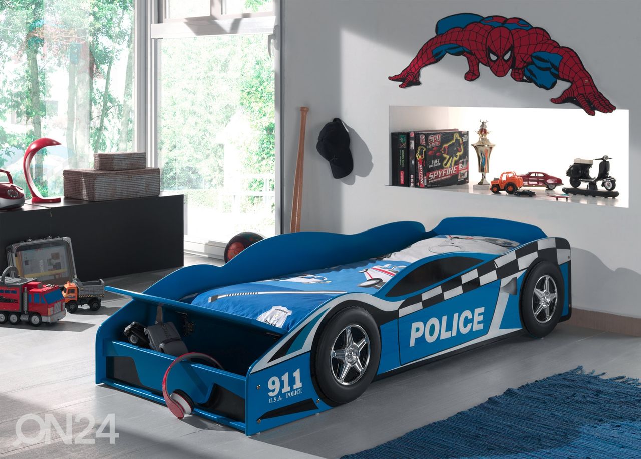 Sänky POLICE CAR 70x140 cm kuvasuurennos