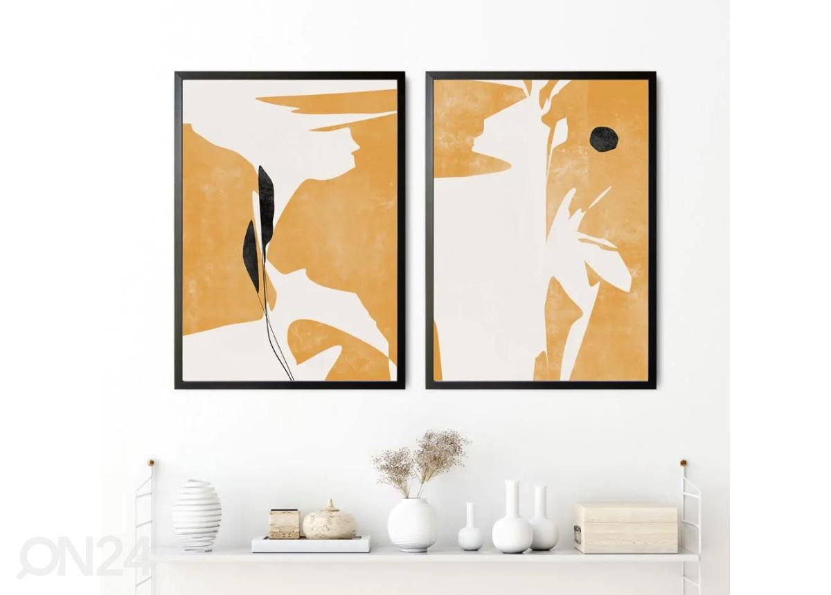 Seinäjuliste Abstrakti sinapinkeltainen II 50x70 cm kuvasuurennos