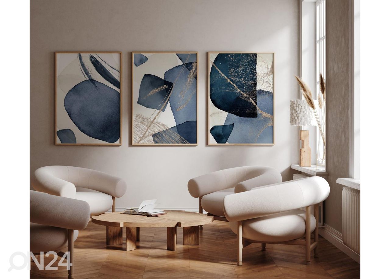 Seinäjuliste Abstrakti sininen III 21x30 cm kuvasuurennos