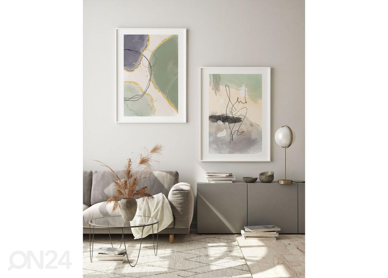 Seinäjuliste Abstrakti vaaleanvihreä II 70x100 cm kuvasuurennos