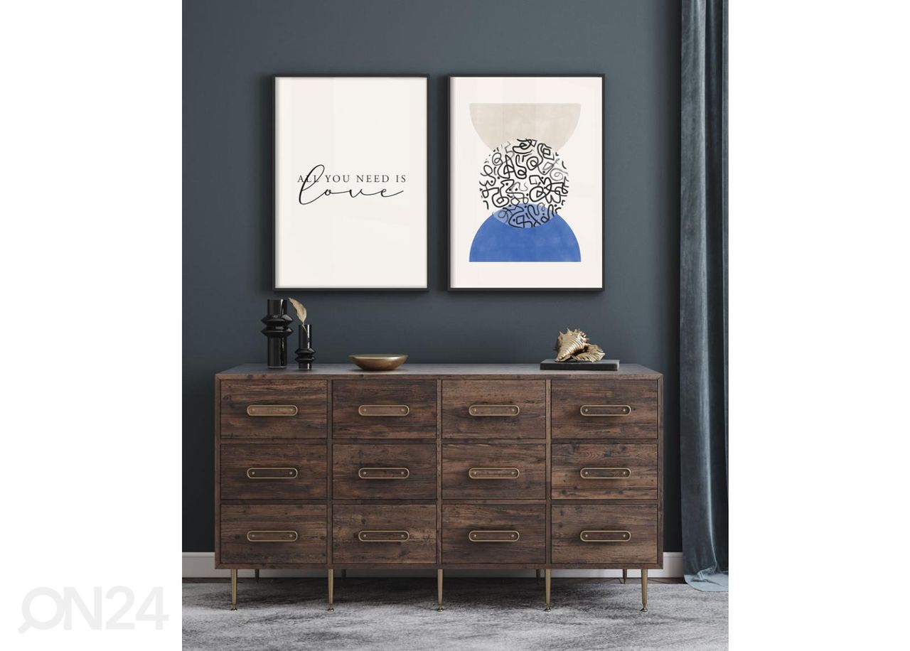 Seinäjuliste All you need is love 40x50 cm kuvasuurennos