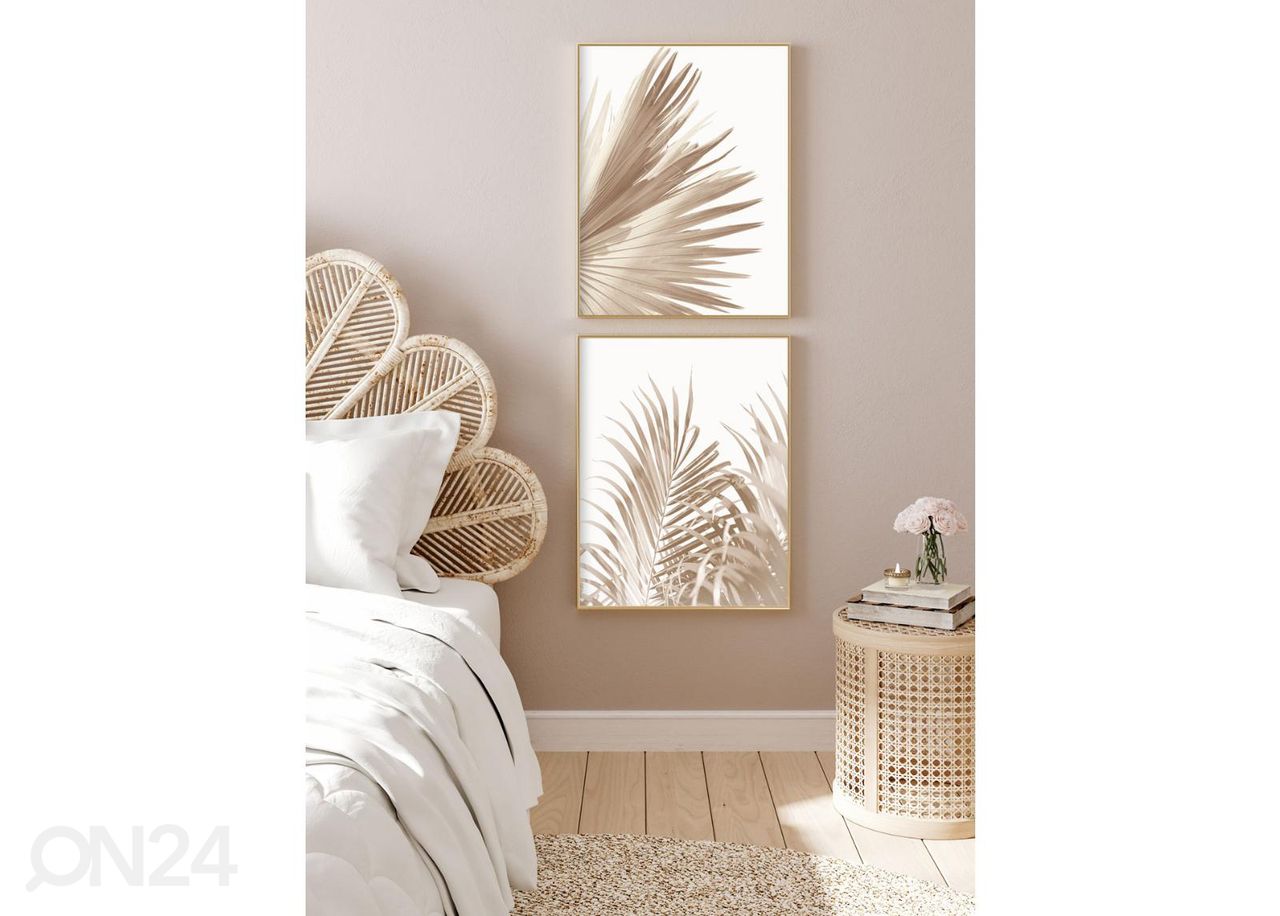 Seinäjuliste Beige trooppinen lehti I 21x30 cm kuvasuurennos