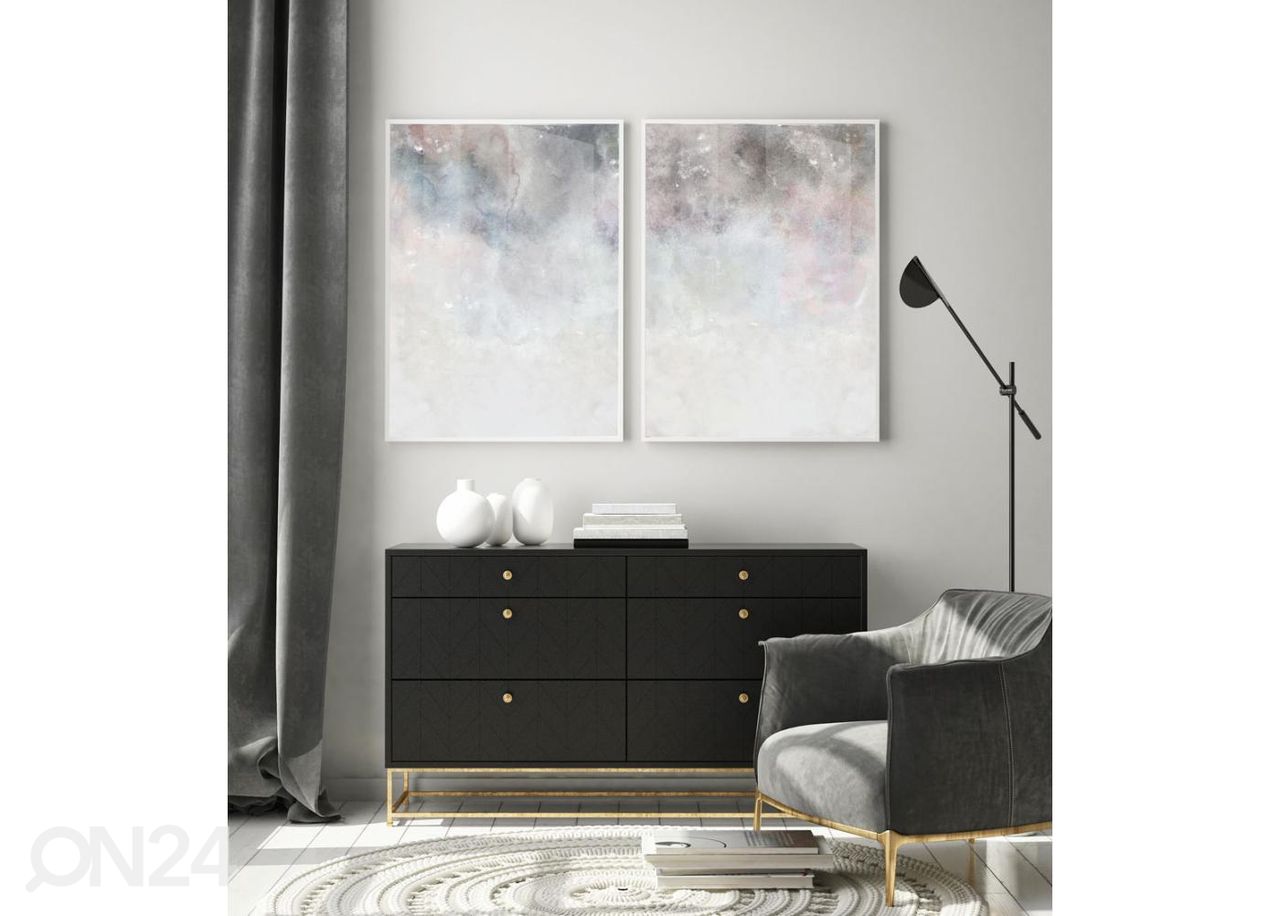 Seinäjuliste Harmaat vesivärit II 70x100 cm kuvasuurennos