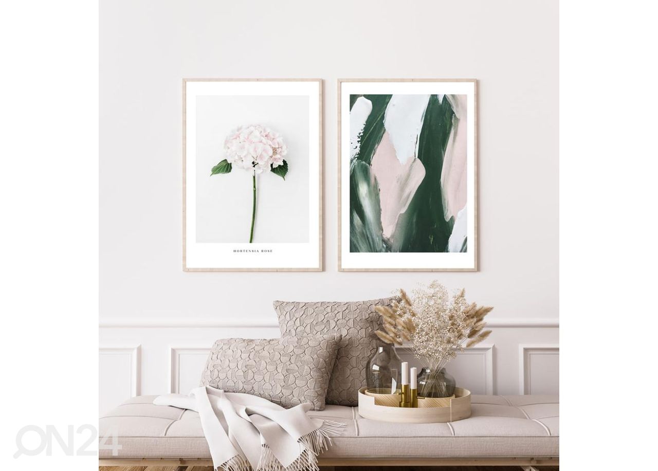 Seinäjuliste Hortensia 40x50 cm kuvasuurennos