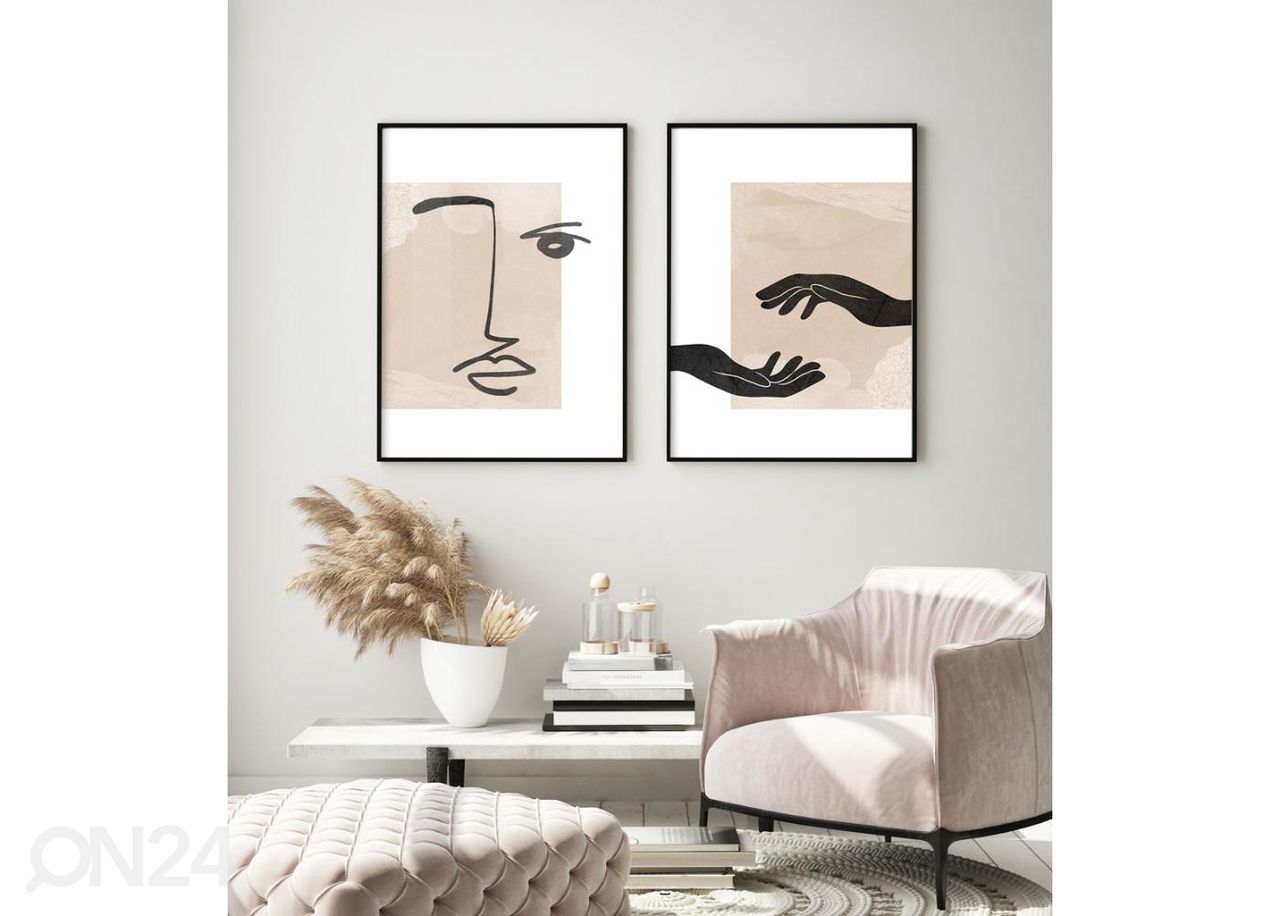 Seinäjuliste Käsien piirustus 21x30 cm kuvasuurennos