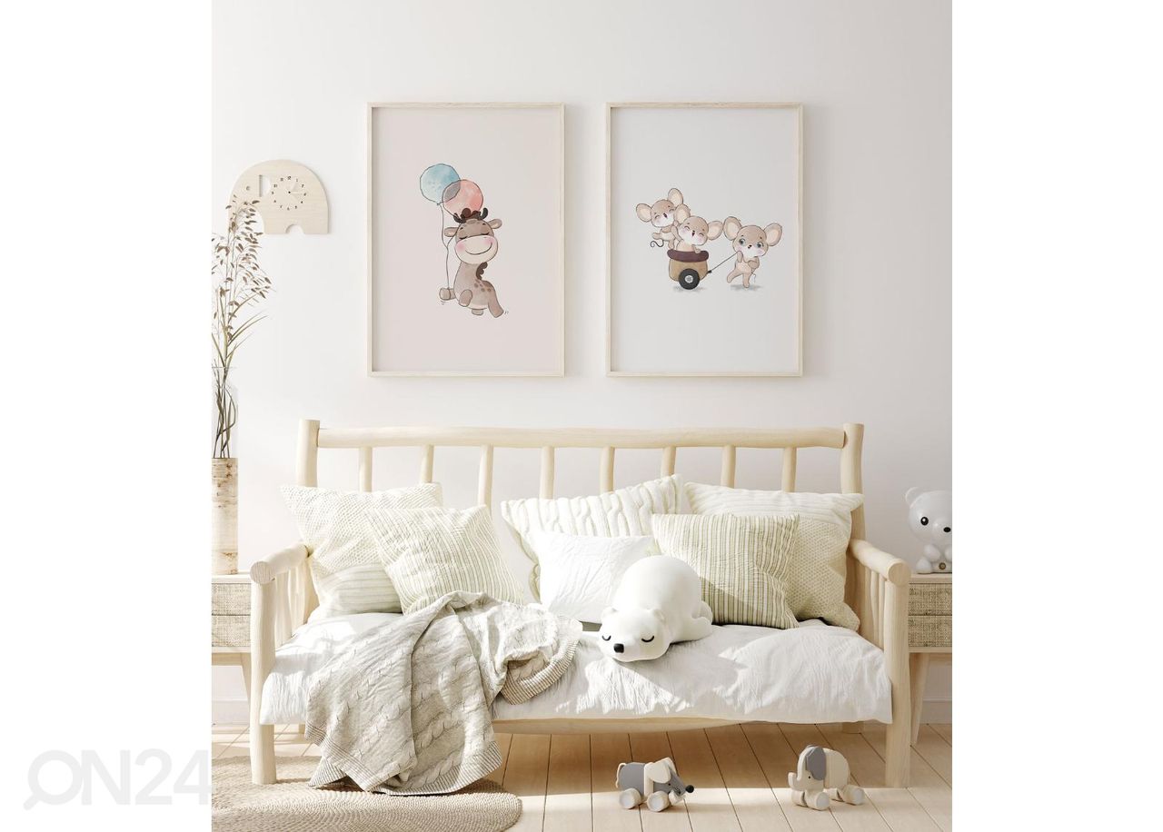 Seinäjuliste Leijuva aasi 70x100 cm kuvasuurennos