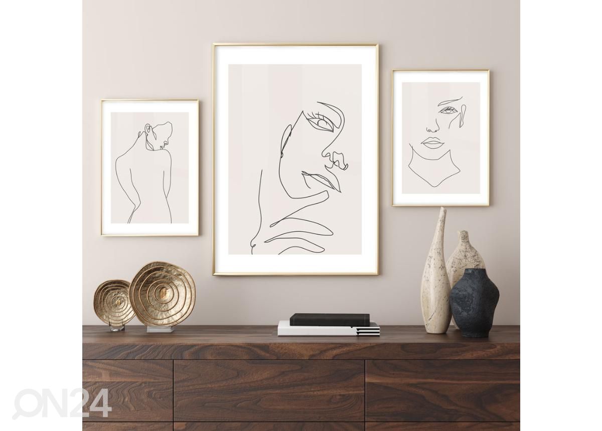 Seinäjuliste Line art nainen II 30x40 cm kuvasuurennos
