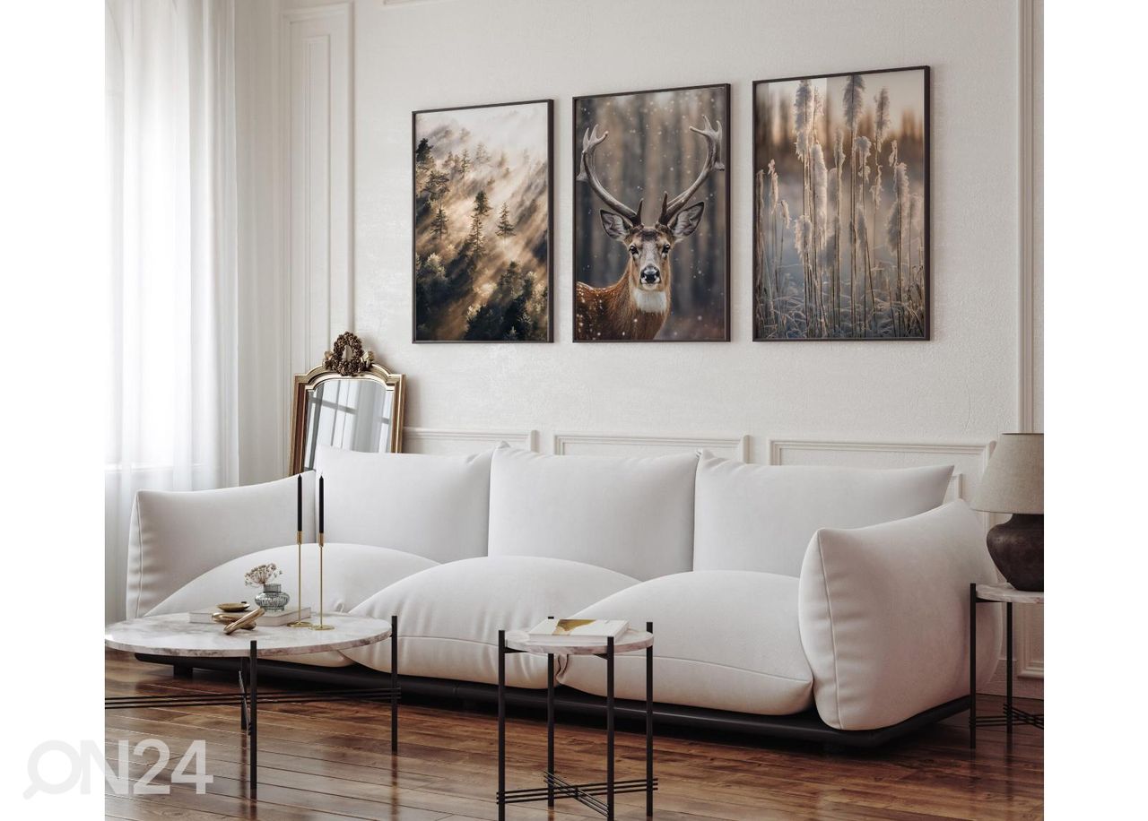 Seinäjuliste Luminen peura 21x30 cm kuvasuurennos
