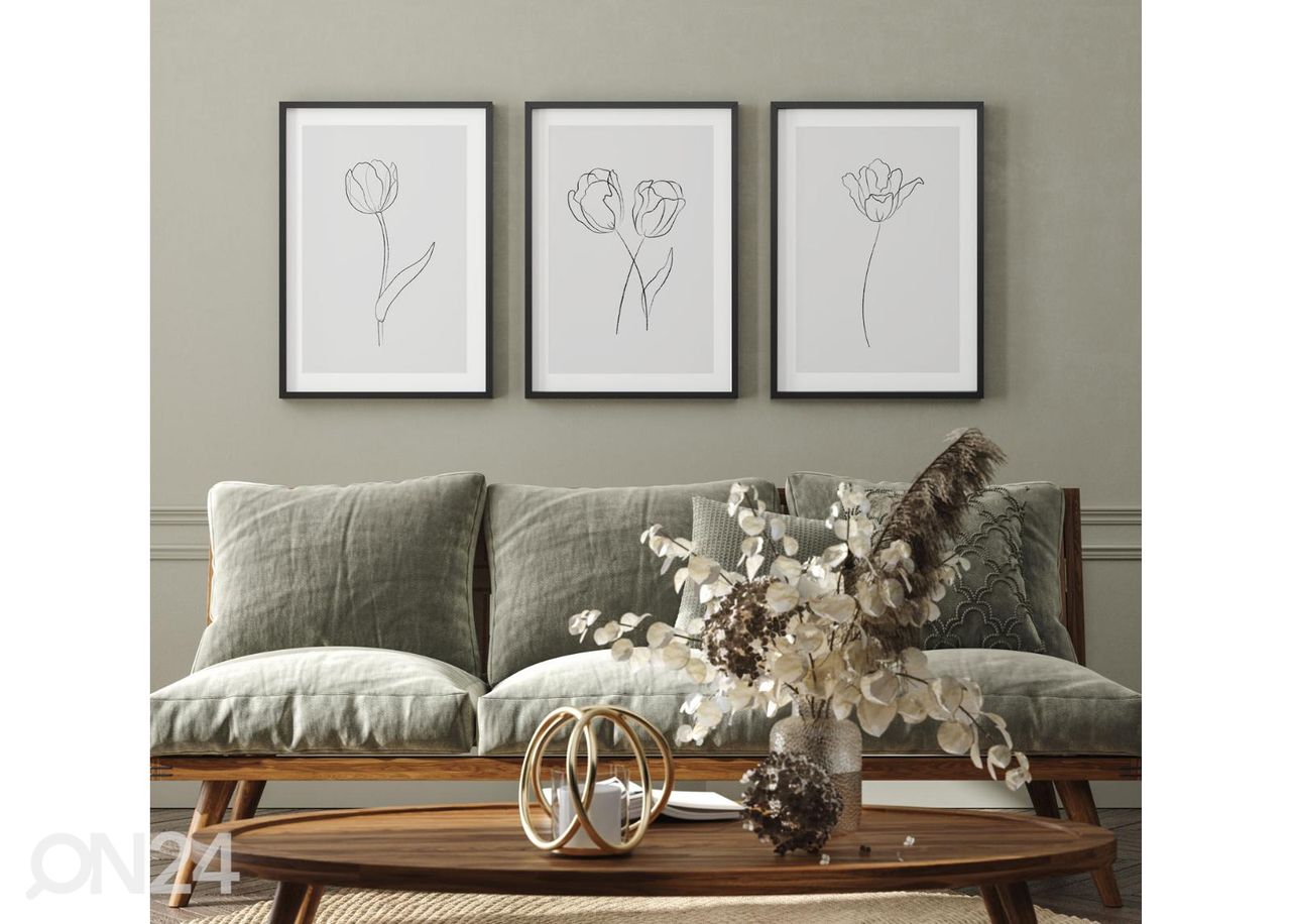 Seinäjuliste One line tulppaani II 21x30 cm kuvasuurennos